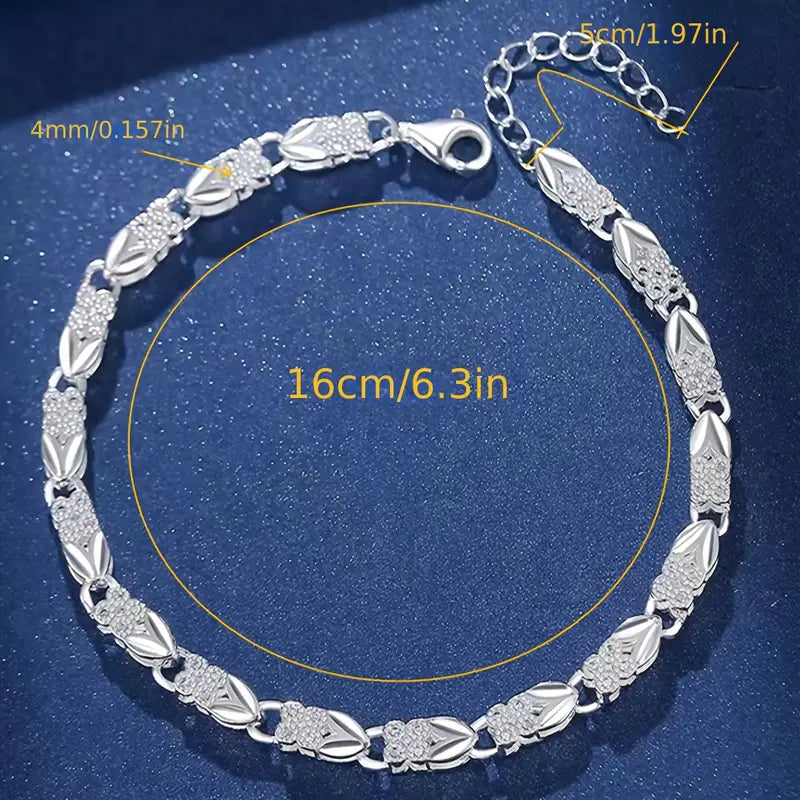 Pulsera Plata 925 con Detalles Florales